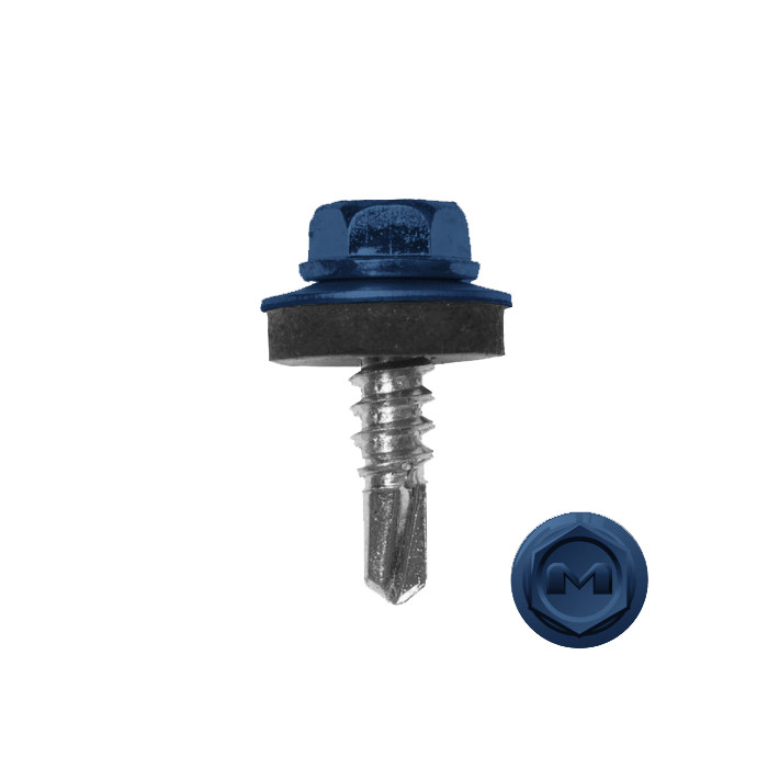 Саморез по металлу Daxmer 5,5х19 (250шт) сверло №3 RAL 5010