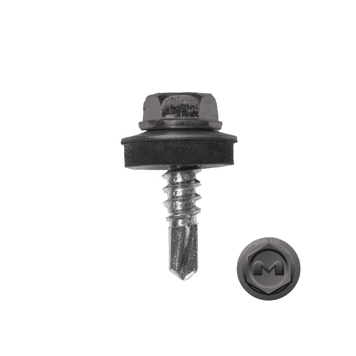 Саморез по металлу Daxmer 5,5х19 (250шт) сверло №3 RAL 7036