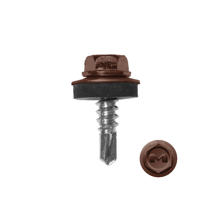 Саморез по металлу Daxmer 5,5х19 (250шт) сверло №3 RAL 8002