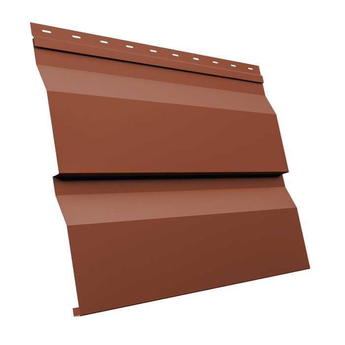 Металлический сайдинг Grand Line Корабельная Доска XL 0.5 мм Satin RAL 8004 мокрый асфальт